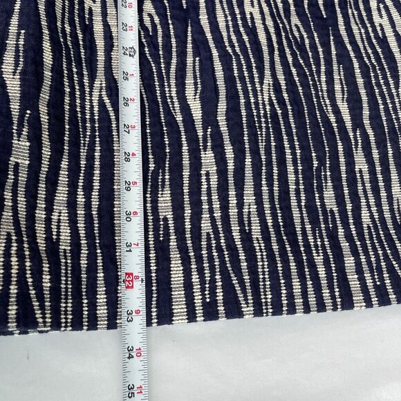 Milly Sleeveless Textured Zebra Jacquard Shift Mini Dress Back Zip Navy White 6 - Picture 10 of 12